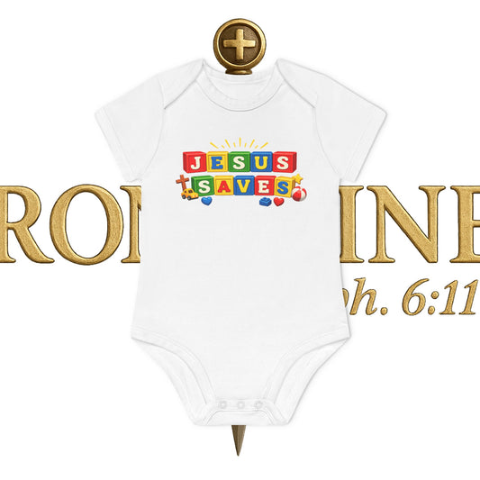 Baby Jesus Saves Organic Short Sleeve Bodysuit