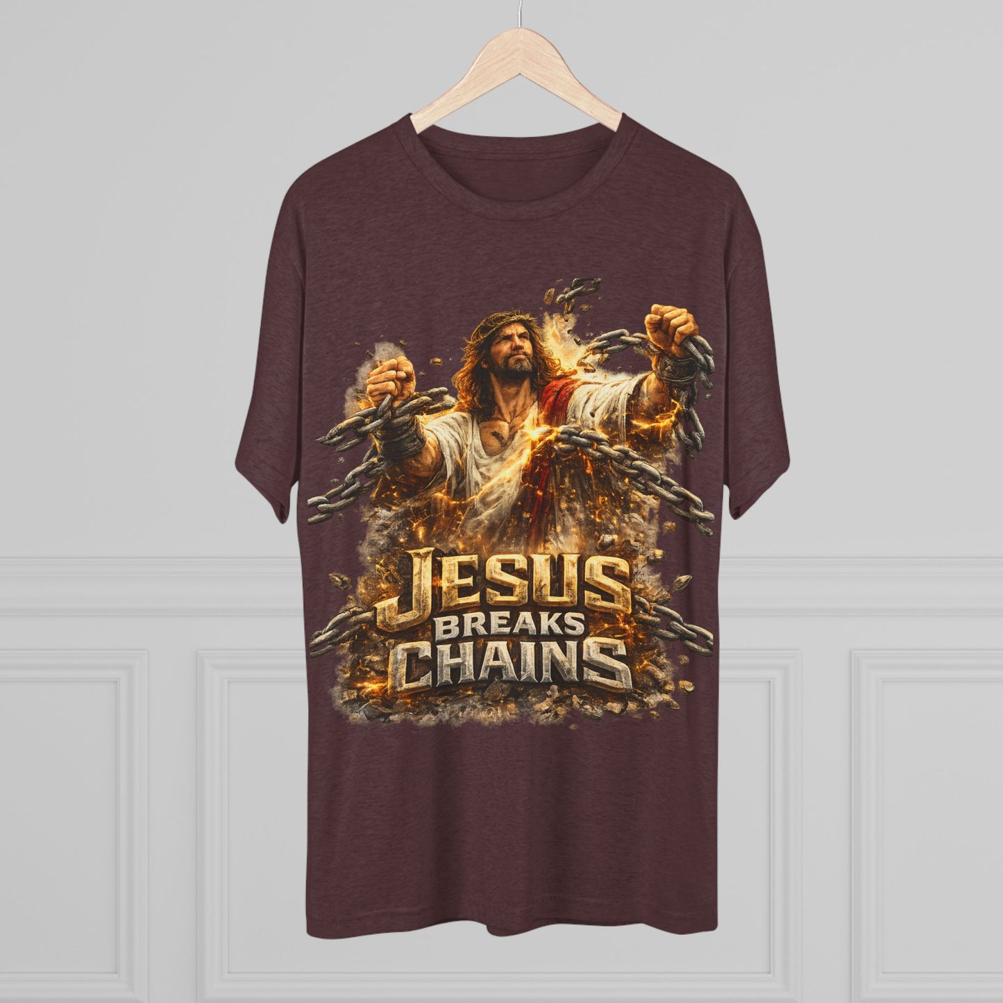 Jesus Breaks Chains Tri-Blend Crew Tee