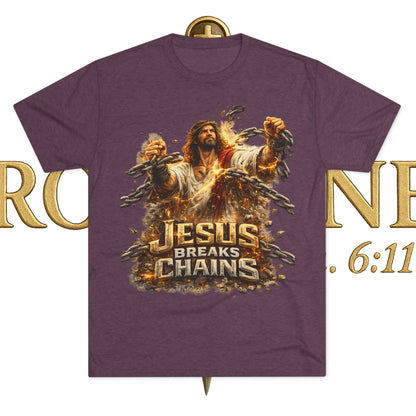 Jesus Breaks Chains Tri-Blend Crew Tee