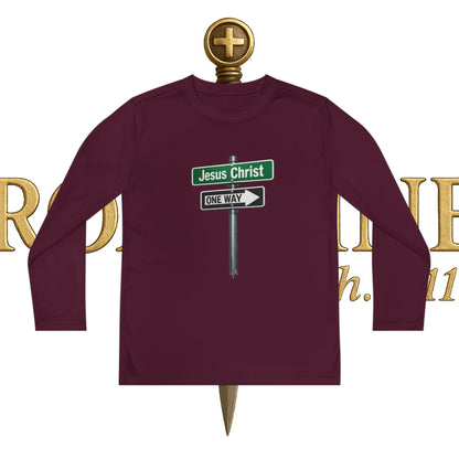 Youth Jesus is The Way Long Sleeve Competitor Tee