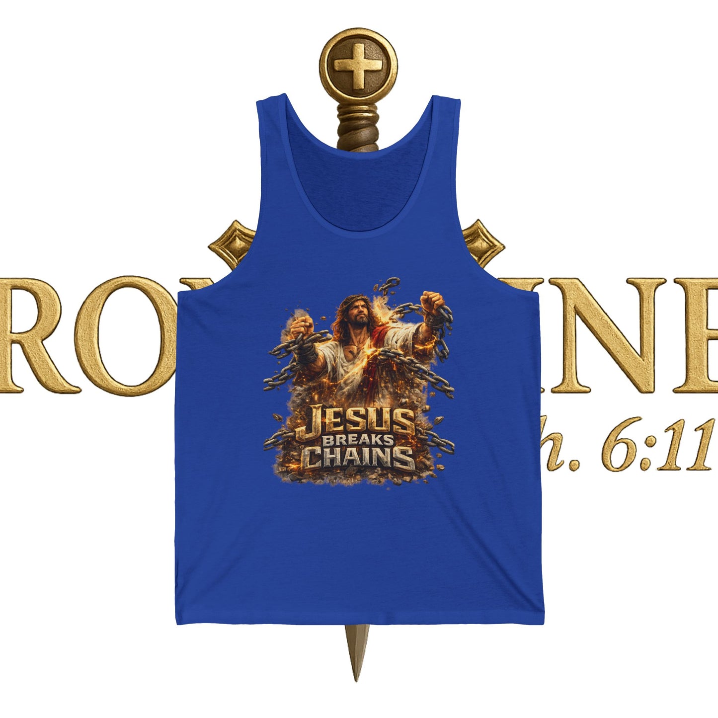 Jesus Breaks Chains Unisex Jersey Tank