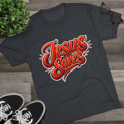 Jesus Saves Unisex Tri-Blend Crew Tee