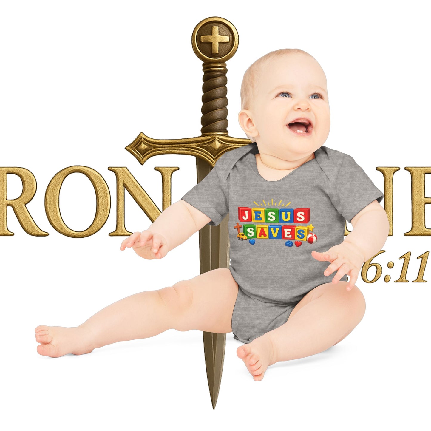 Baby Jesus Saves Organic Short Sleeve Bodysuit