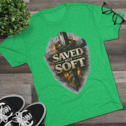 Saved but Not Soft Unisex Tri-Blend Crew Tee