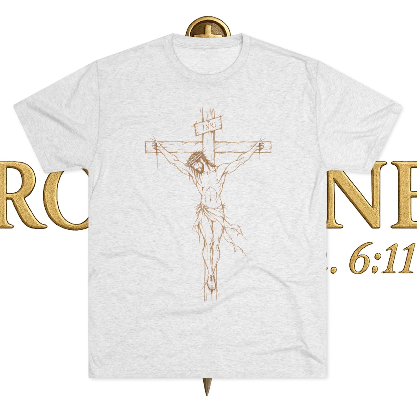 Crucifix Unisex Tri-Blend Crew Tee