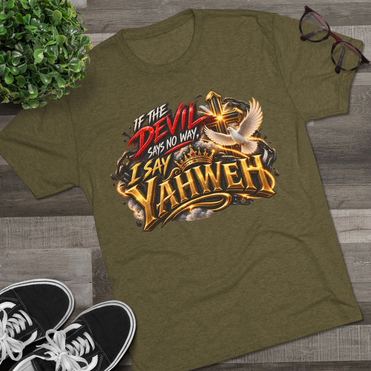Vintage Yahweh Unisex Tri-Blend Crew Tee