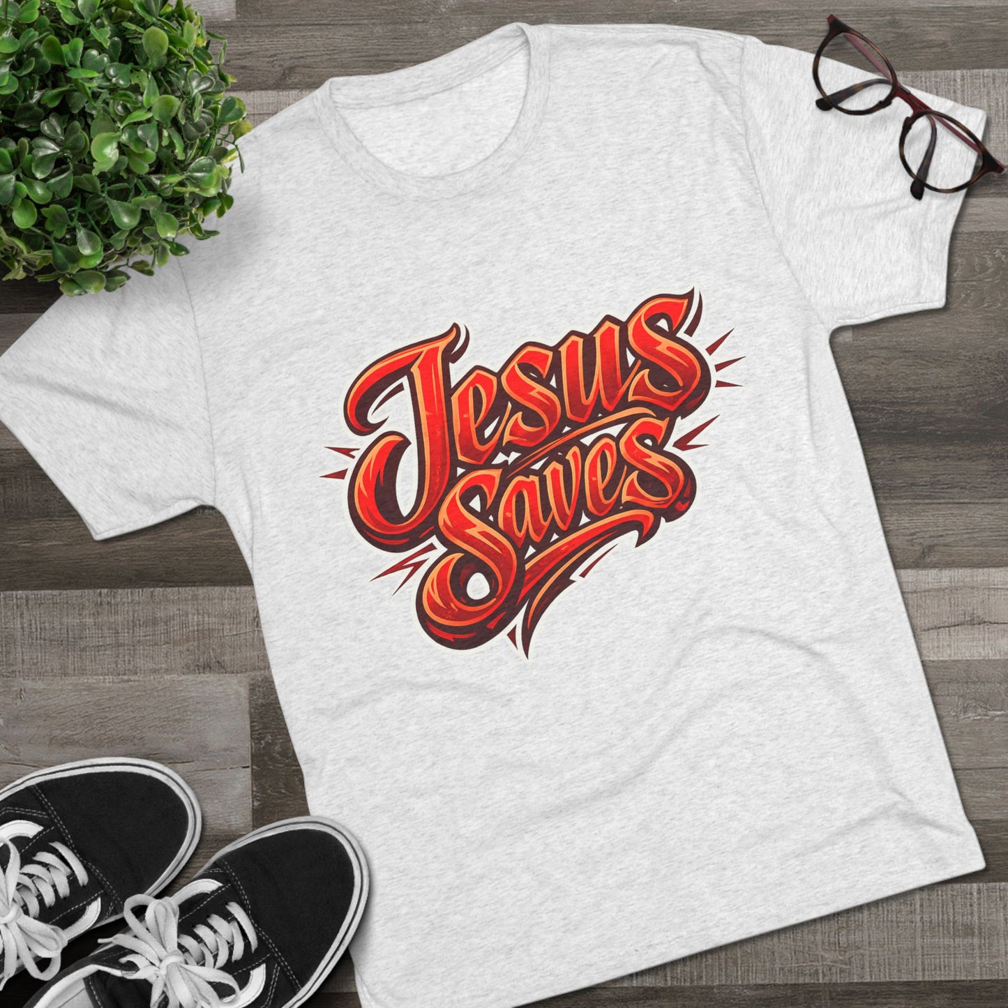 Jesus Saves Unisex Tri-Blend Crew Tee
