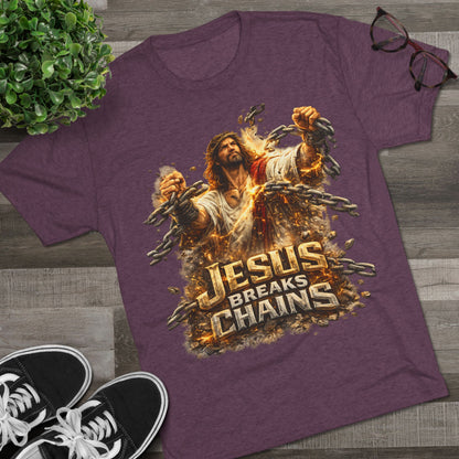 Jesus Breaks Chains Tri-Blend Crew Tee