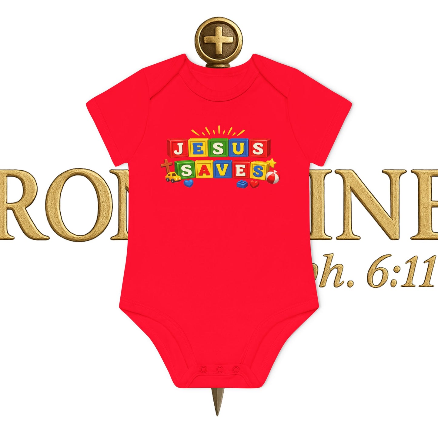 Baby Jesus Saves Organic Short Sleeve Bodysuit