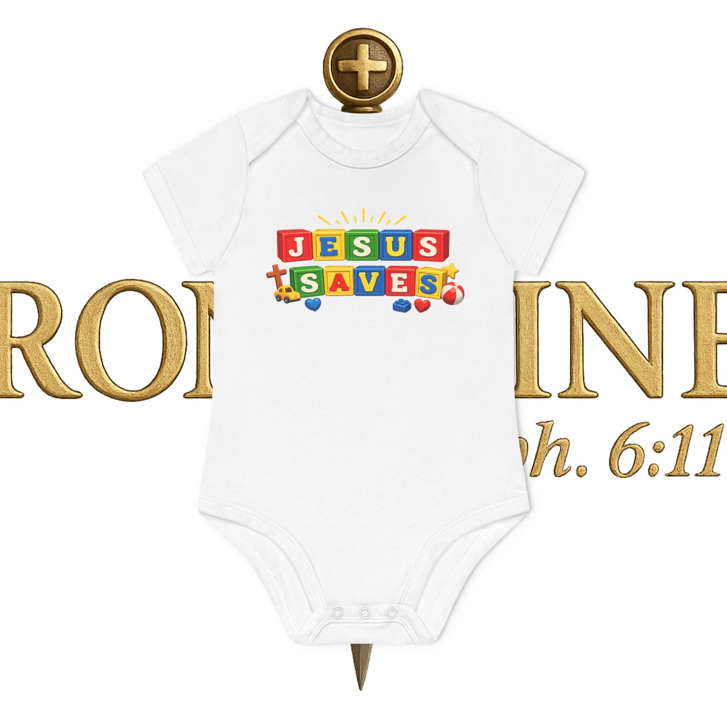 Baby Jesus Saves Organic Short Sleeve Bodysuit
