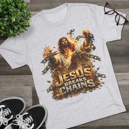 Jesus Breaks Chains Tri-Blend Crew Tee
