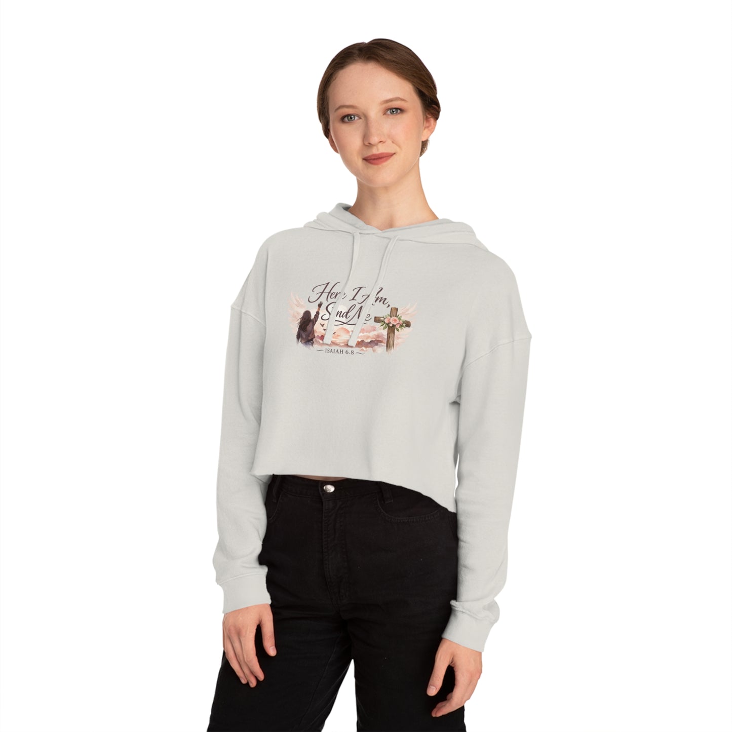 Send Me Women’s Cropped Hooded Sweatshirt
