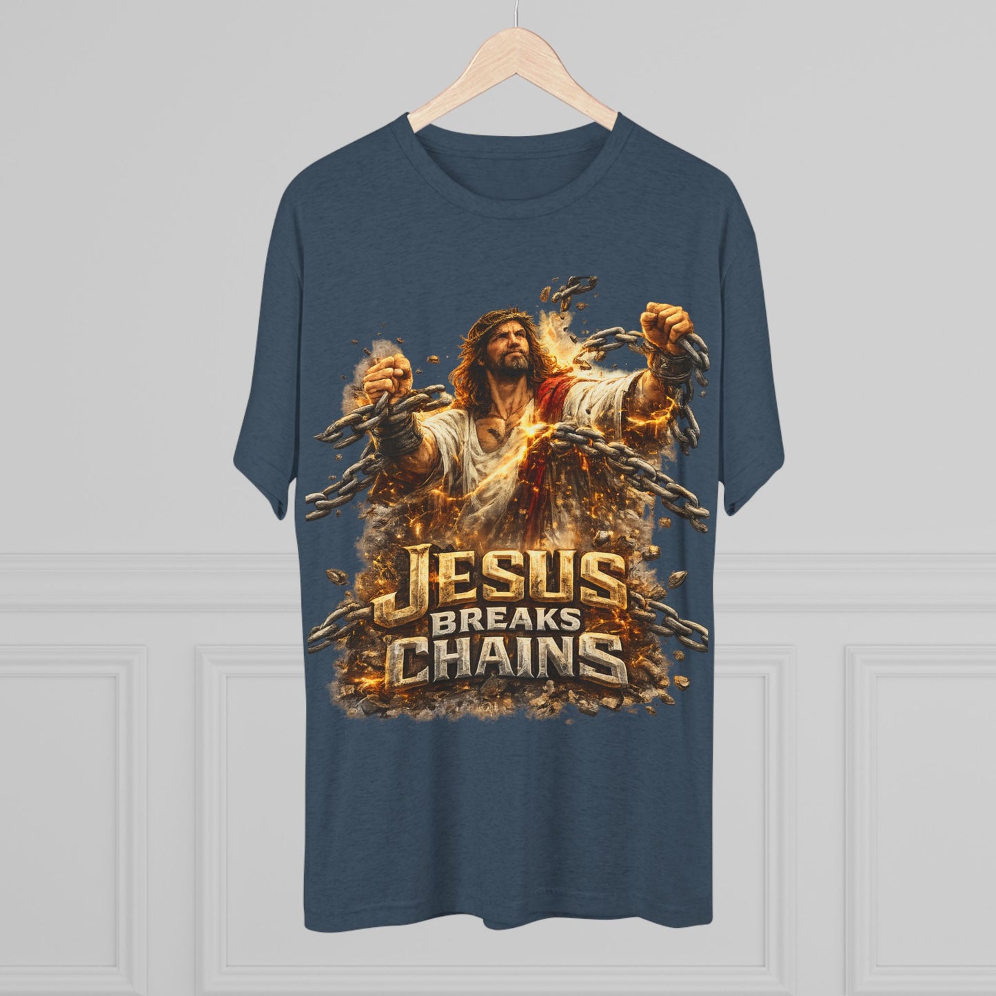 Jesus Breaks Chains Tri-Blend Crew Tee