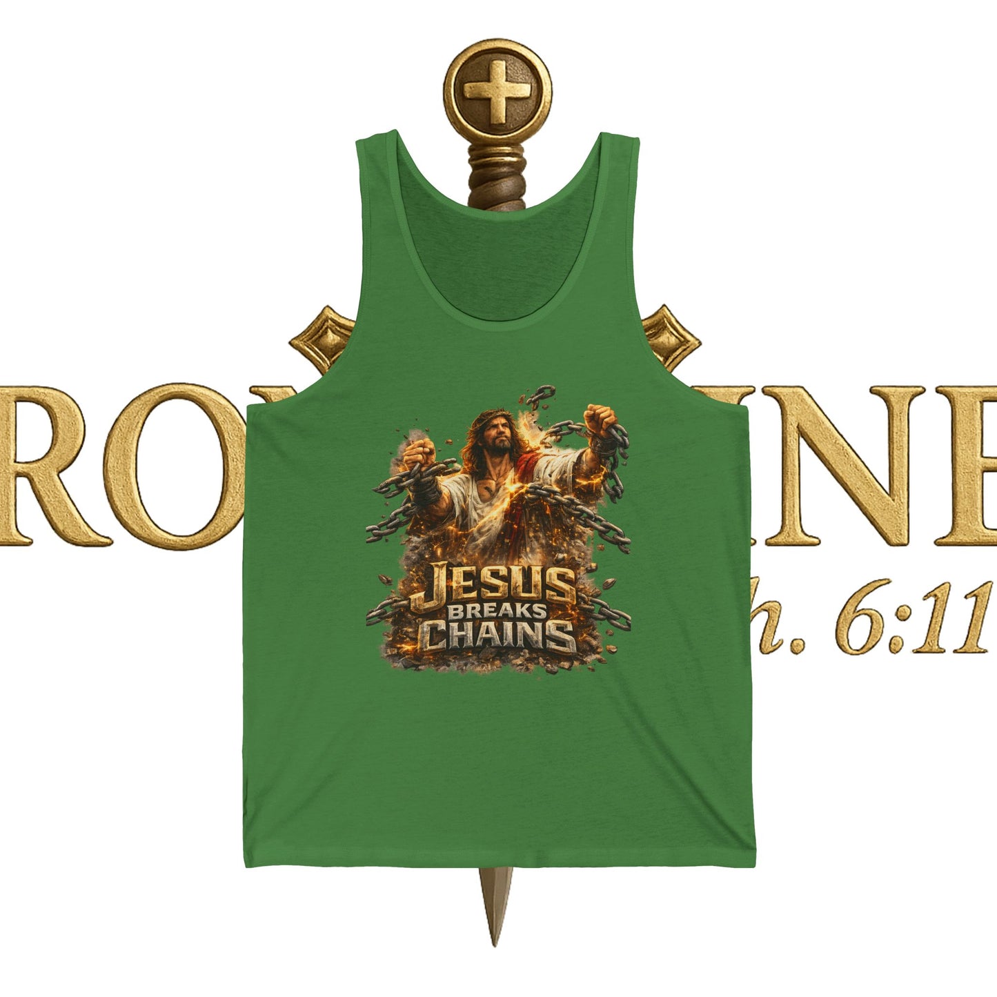 Jesus Breaks Chains Unisex Jersey Tank