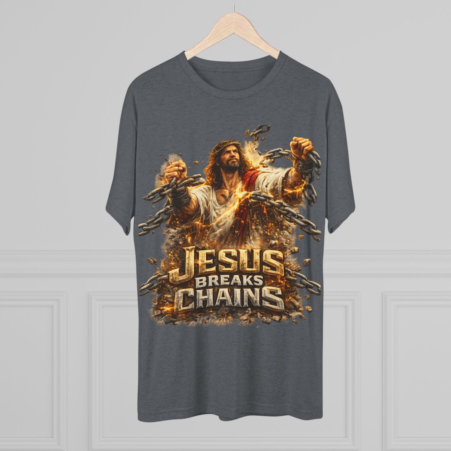 Jesus Breaks Chains Tri-Blend Crew Tee
