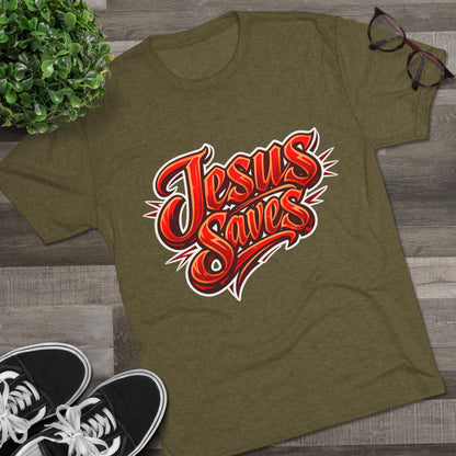 Jesus Saves Unisex Tri-Blend Crew Tee