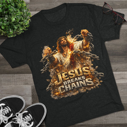 Jesus Breaks Chains Tri-Blend Crew Tee