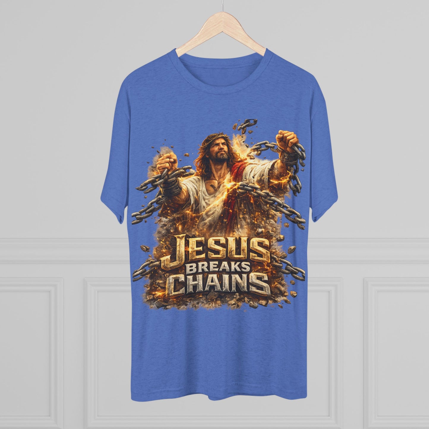 Jesus Breaks Chains Tri-Blend Crew Tee