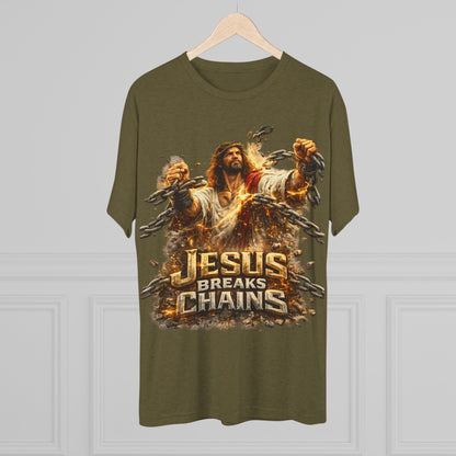 Jesus Breaks Chains Tri-Blend Crew Tee