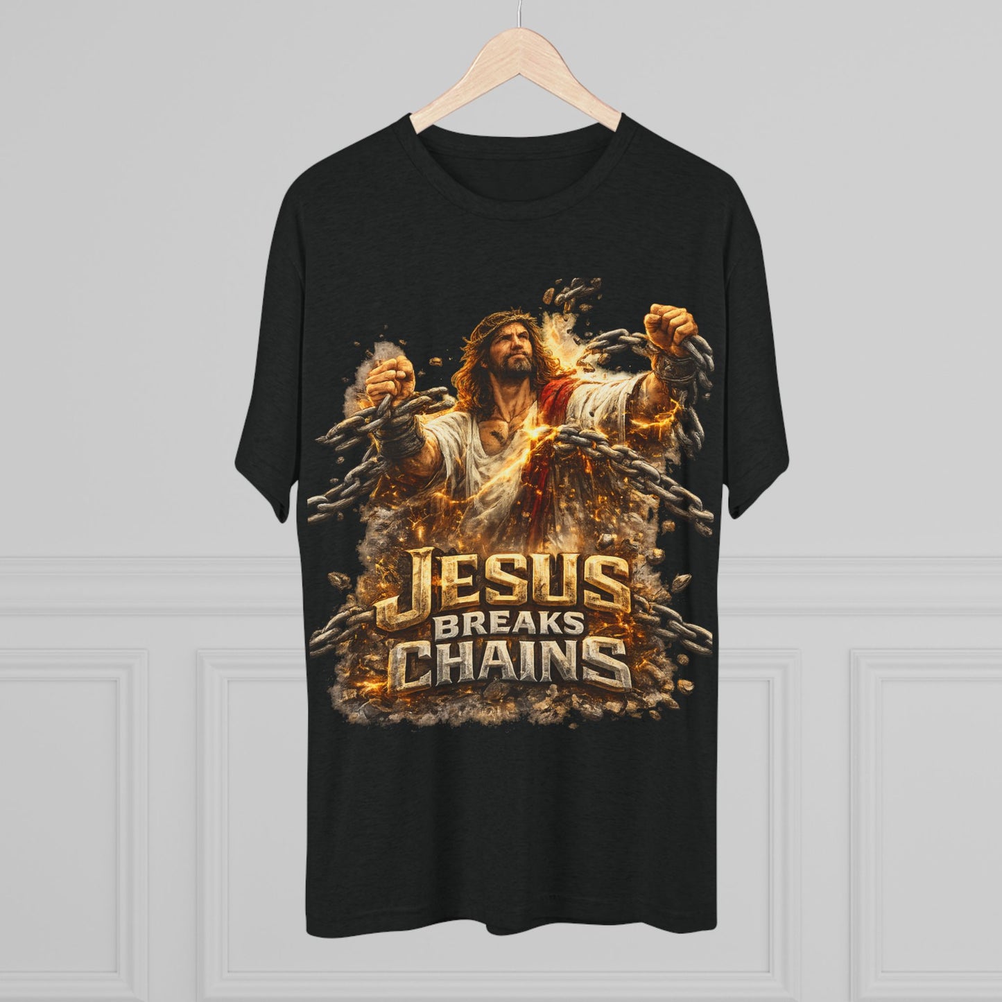 Jesus Breaks Chains Tri-Blend Crew Tee