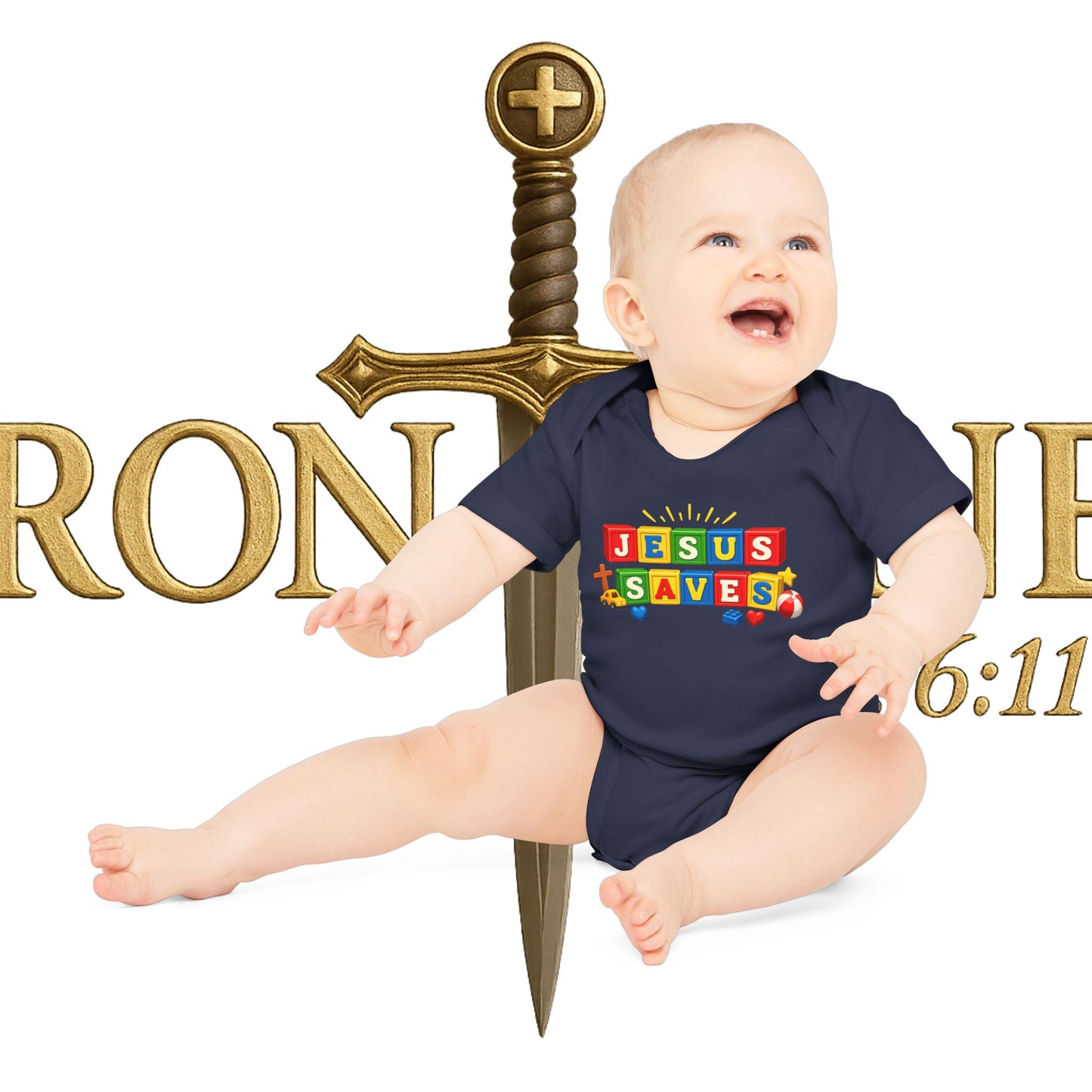 Baby Jesus Saves Organic Short Sleeve Bodysuit