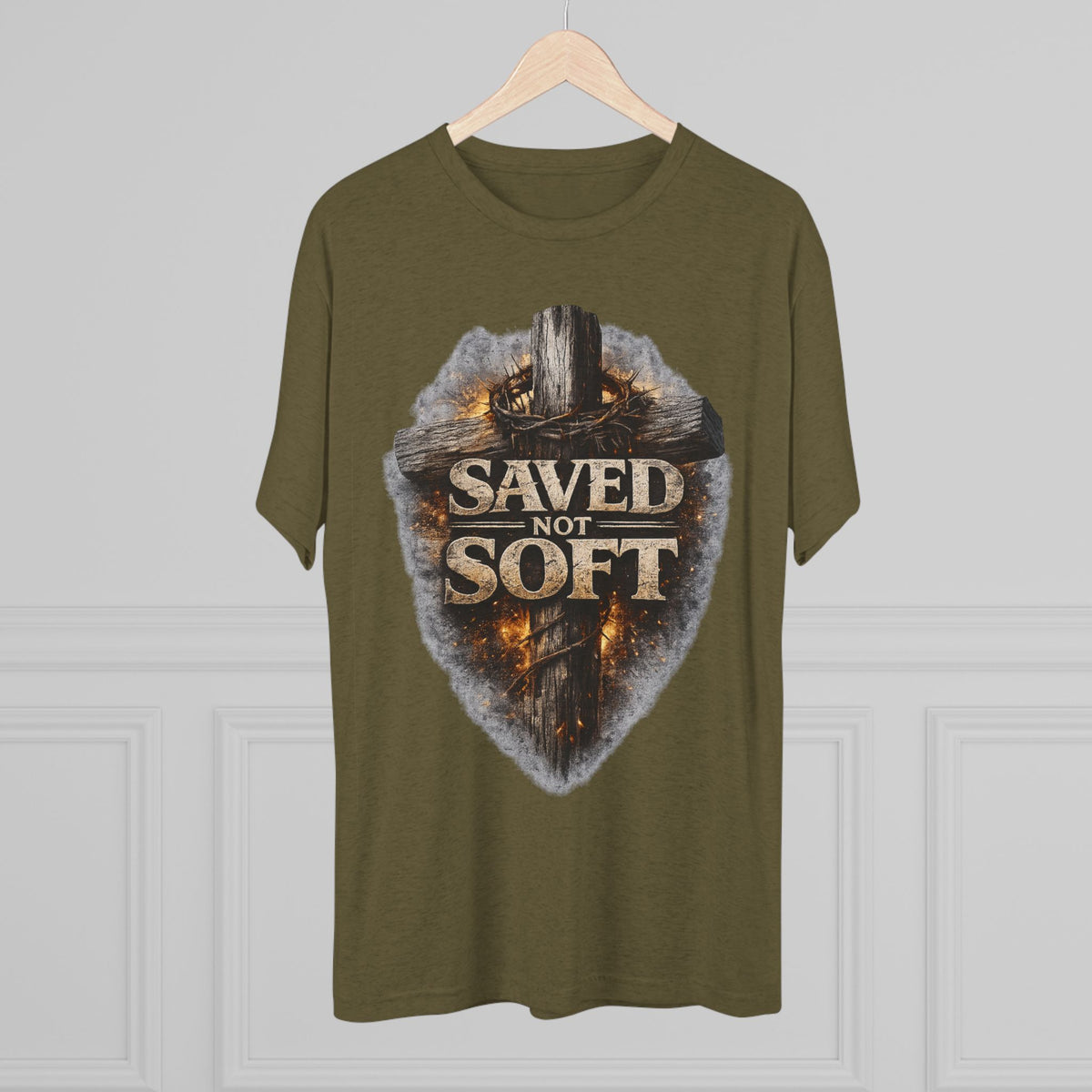 Saved but Not Soft Unisex Tri-Blend Crew Tee