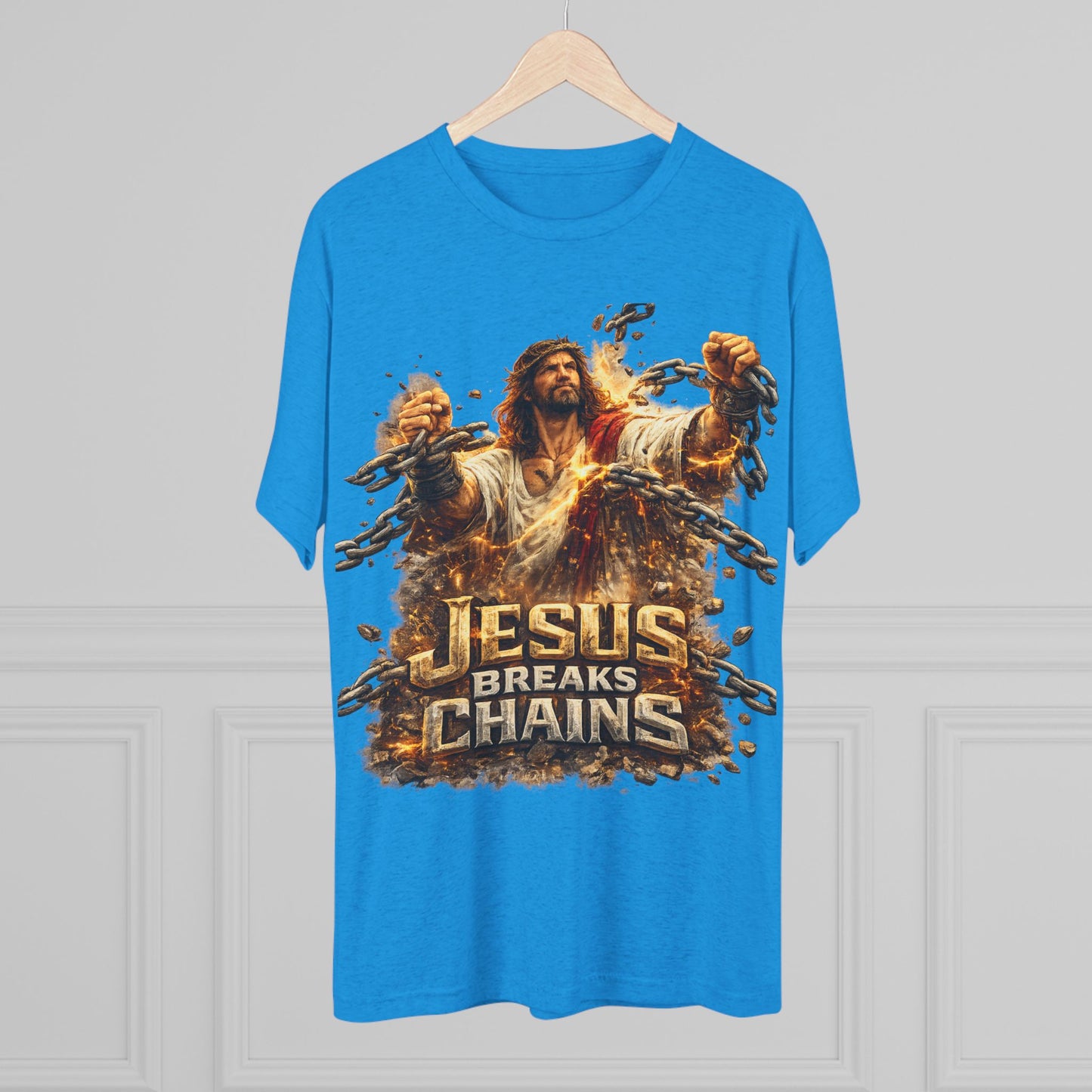 Jesus Breaks Chains Tri-Blend Crew Tee