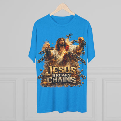 Jesus Breaks Chains Tri-Blend Crew Tee