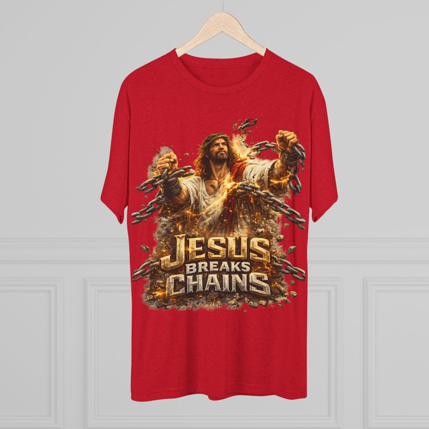 Jesus Breaks Chains Tri-Blend Crew Tee