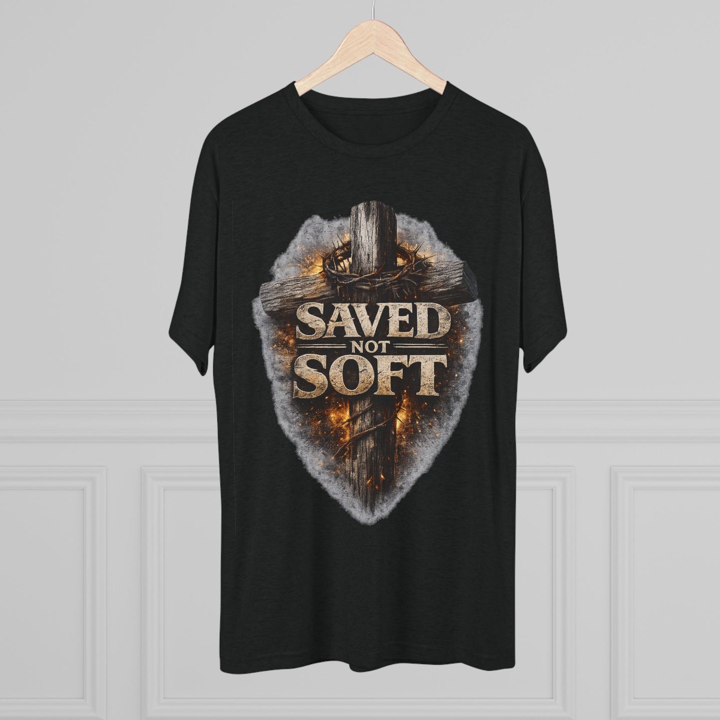 Saved but Not Soft Unisex Tri-Blend Crew Tee