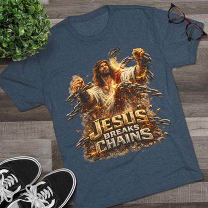 Jesus Breaks Chains Tri-Blend Crew Tee