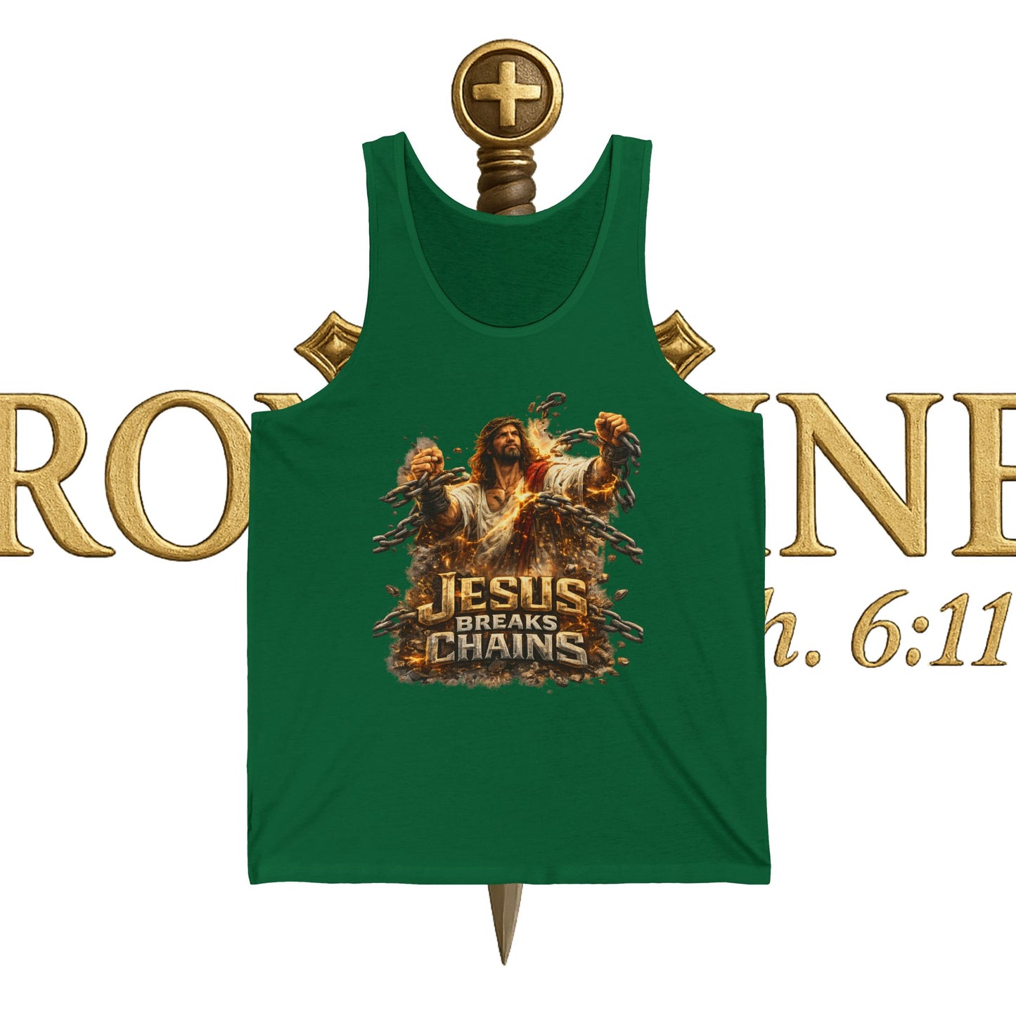 Jesus Breaks Chains Unisex Jersey Tank