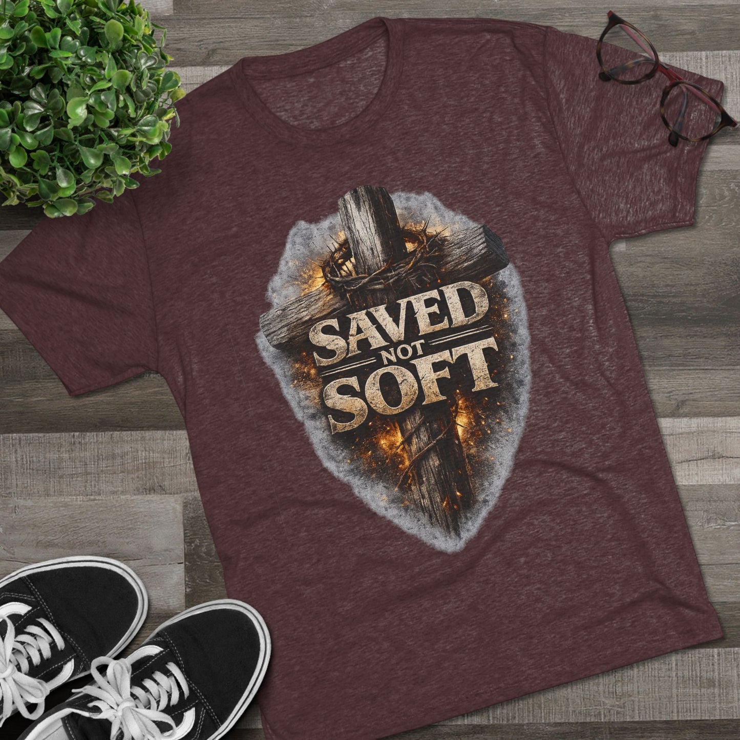 Saved but Not Soft Unisex Tri-Blend Crew Tee