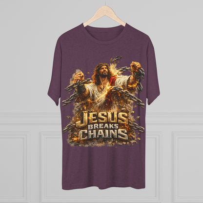 Jesus Breaks Chains Tri-Blend Crew Tee