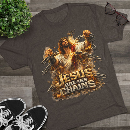 Jesus Breaks Chains Tri-Blend Crew Tee