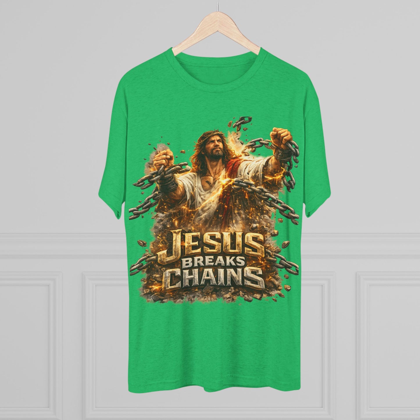 Jesus Breaks Chains Tri-Blend Crew Tee