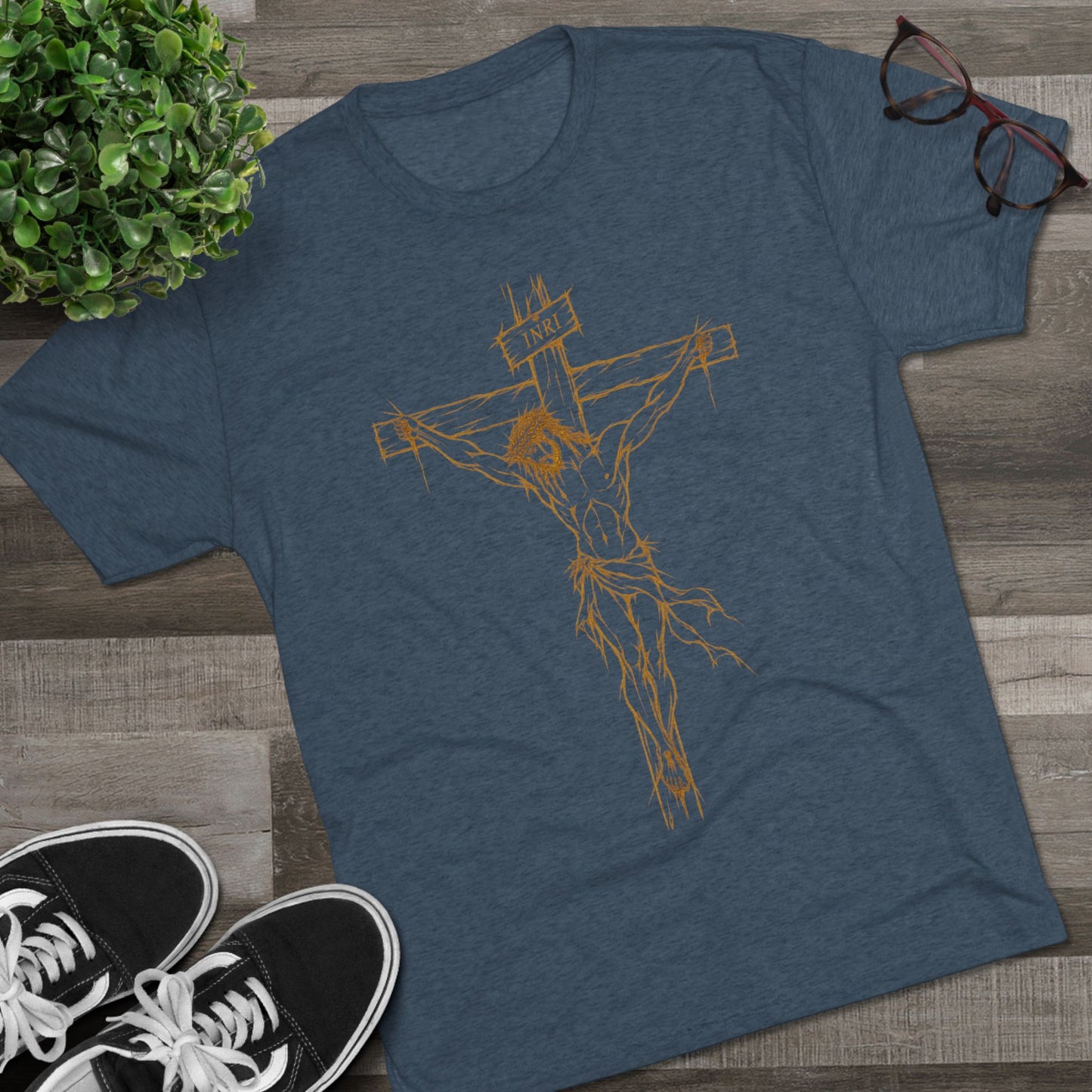 Crucifix Unisex Tri-Blend Crew Tee