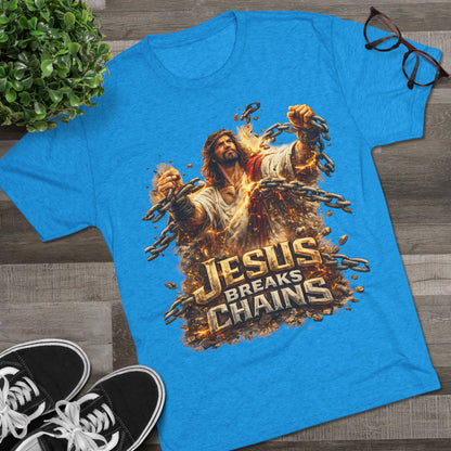 Jesus Breaks Chains Tri-Blend Crew Tee