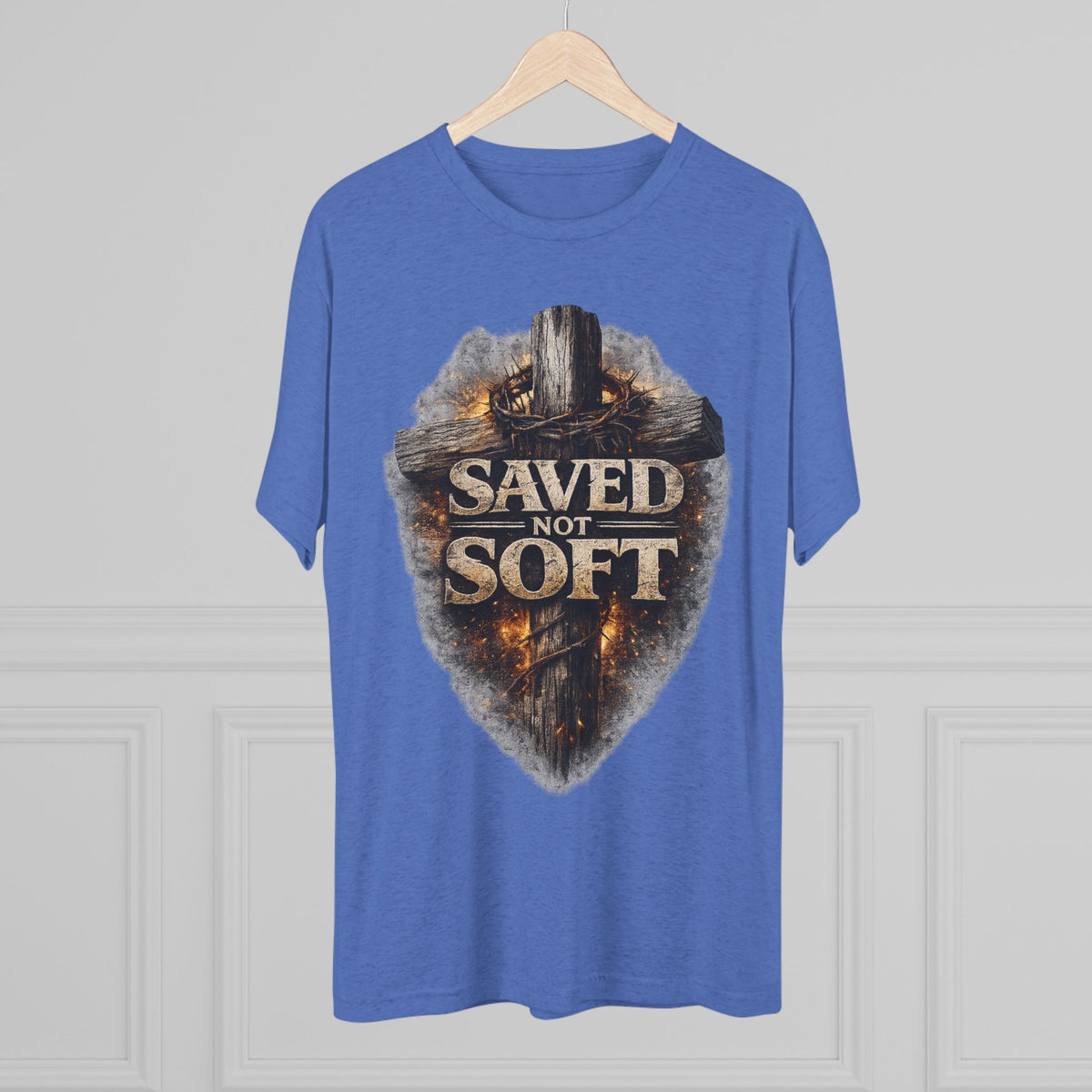 Saved but Not Soft Unisex Tri-Blend Crew Tee