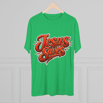 Jesus Saves Unisex Tri-Blend Crew Tee