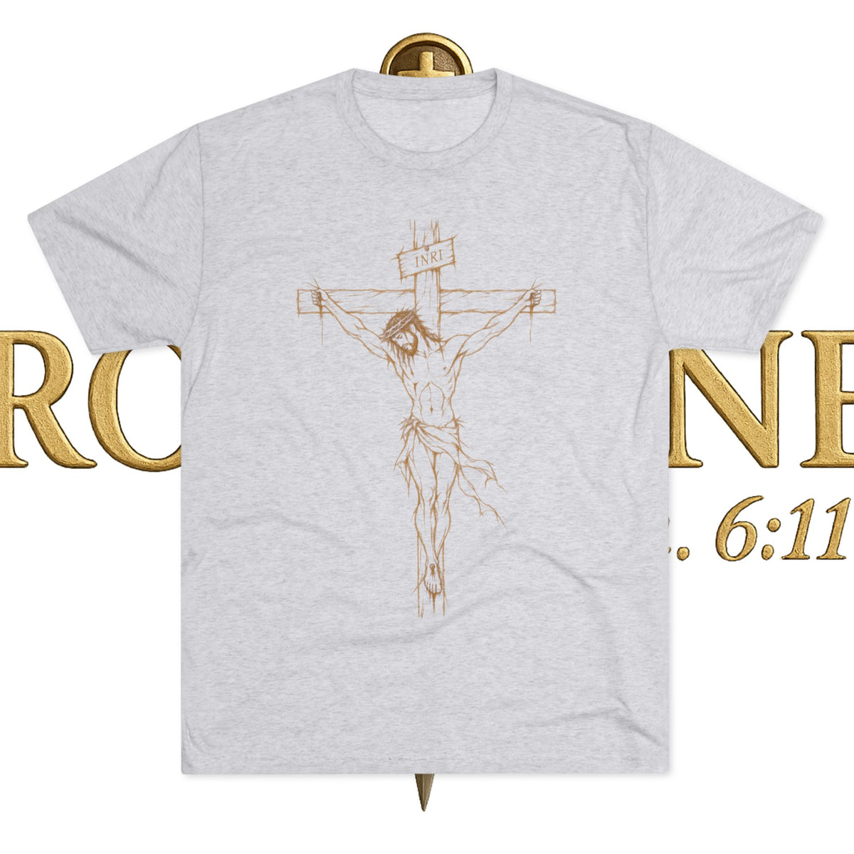 Crucifix Unisex Tri-Blend Crew Tee