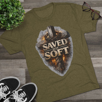 Saved but Not Soft Unisex Tri-Blend Crew Tee