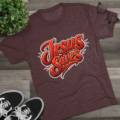 Jesus Saves Unisex Tri-Blend Crew Tee