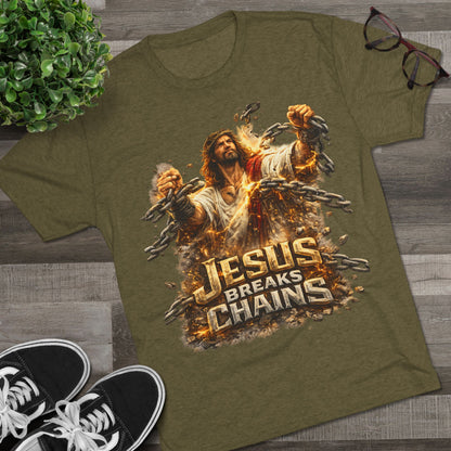 Jesus Breaks Chains Tri-Blend Crew Tee