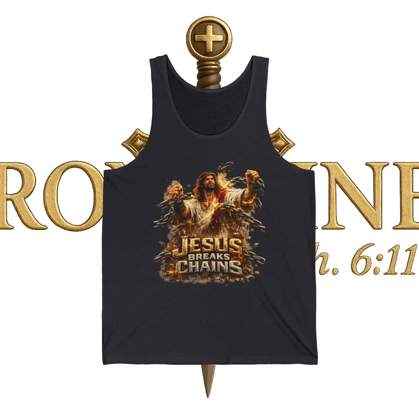 Jesus Breaks Chains Unisex Jersey Tank