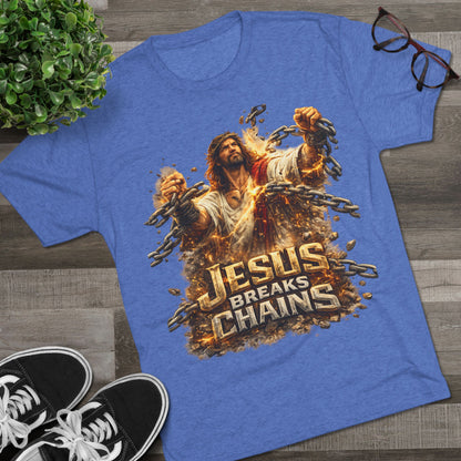 Jesus Breaks Chains Tri-Blend Crew Tee