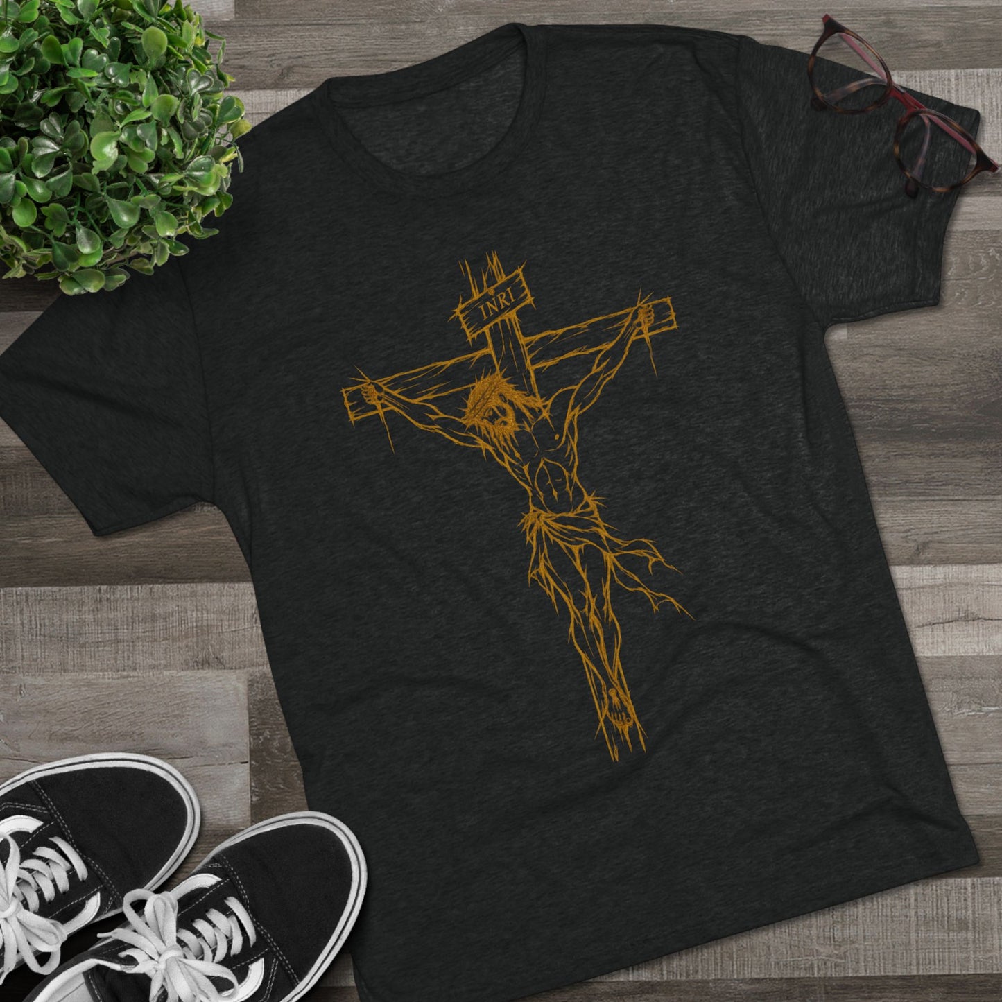 Crucifix Unisex Tri-Blend Crew Tee