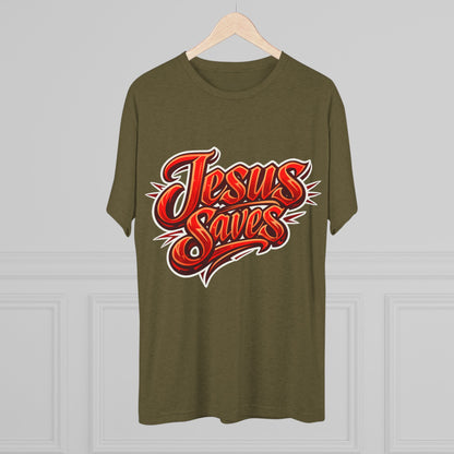 Jesus Saves Unisex Tri-Blend Crew Tee