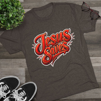 Jesus Saves Unisex Tri-Blend Crew Tee