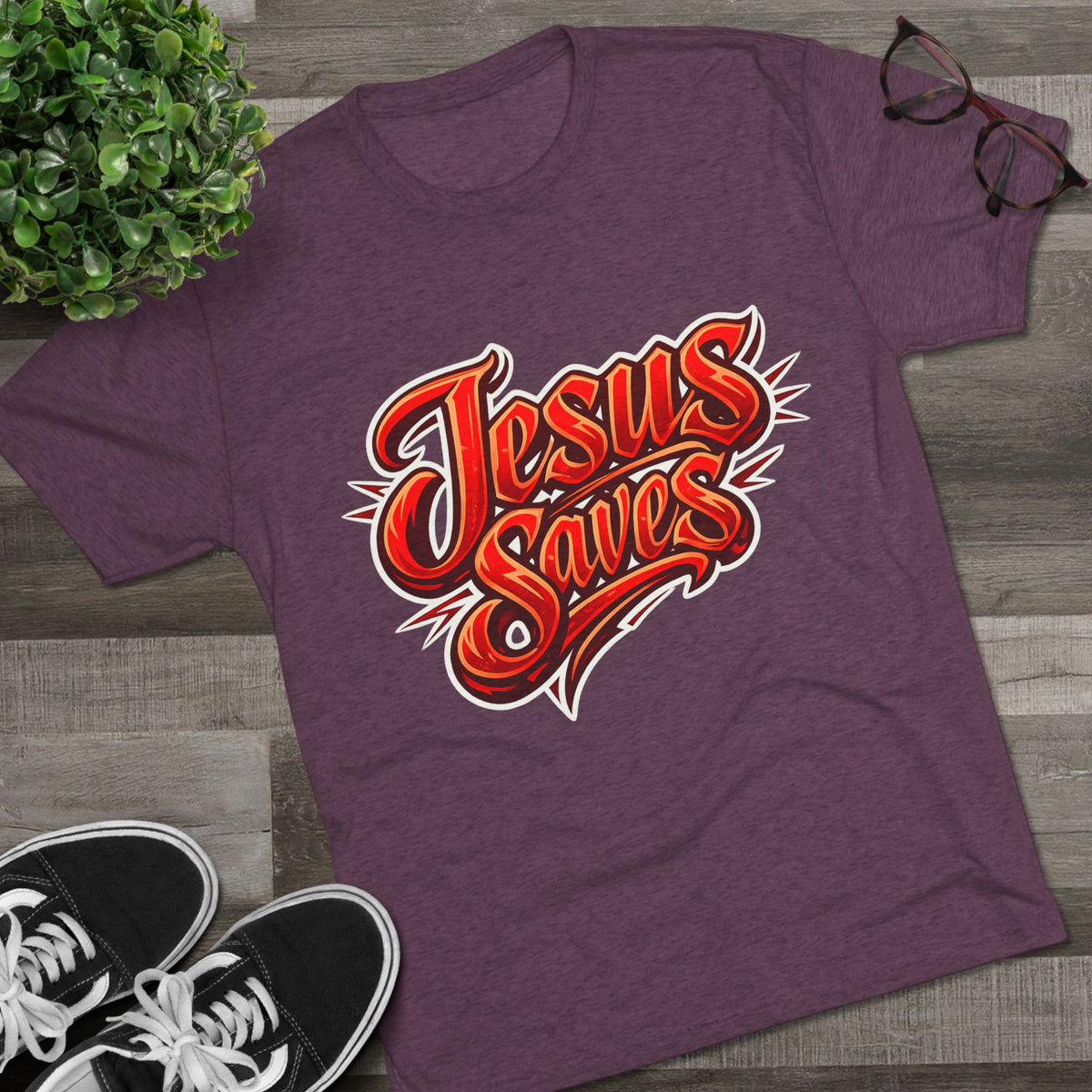 Jesus Saves Unisex Tri-Blend Crew Tee